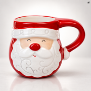Ceramiczny kubek świąteczny z motywem Mikołaja 350ml