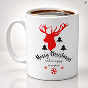 Biały kubek świąteczny z nadrukiem Merry Christmas, 330 ml