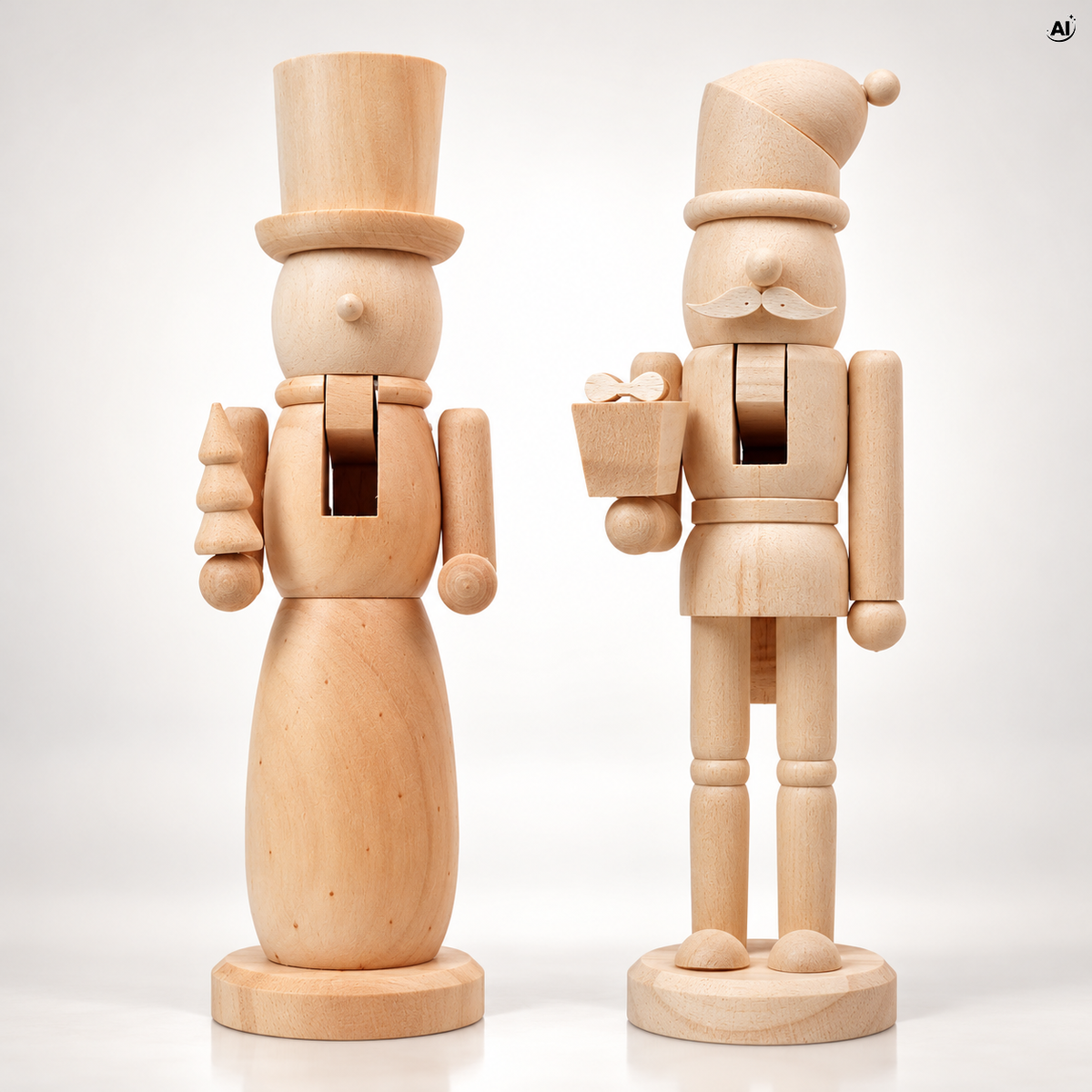 Zestaw drewnianych figurek Dziadek do orzechów, 26 cm