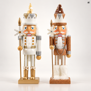 Drewniane figurki Dziadka do orzechów, zestaw 2 szt., 39 cm