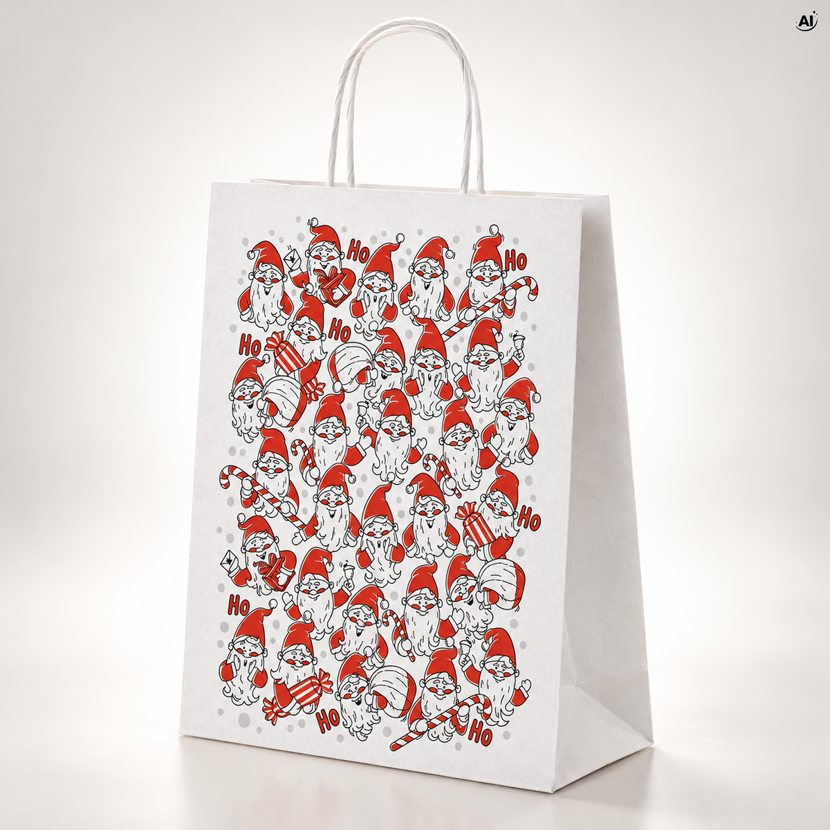 Torba papierowa świąteczna 240x100x320mm Mikołaje