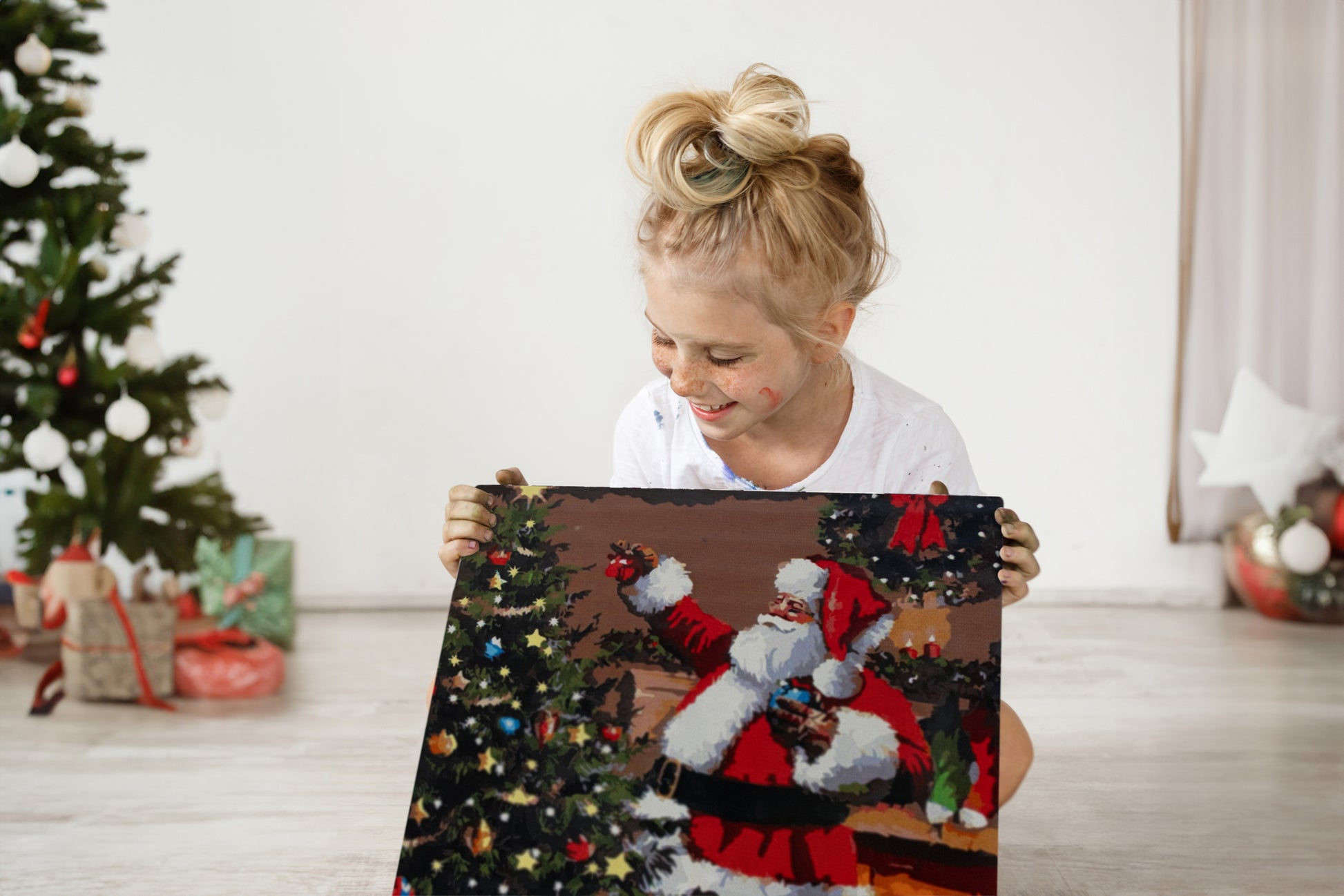 Malowanie po numerach 40×50 cm z ramą Święty Mikołaj