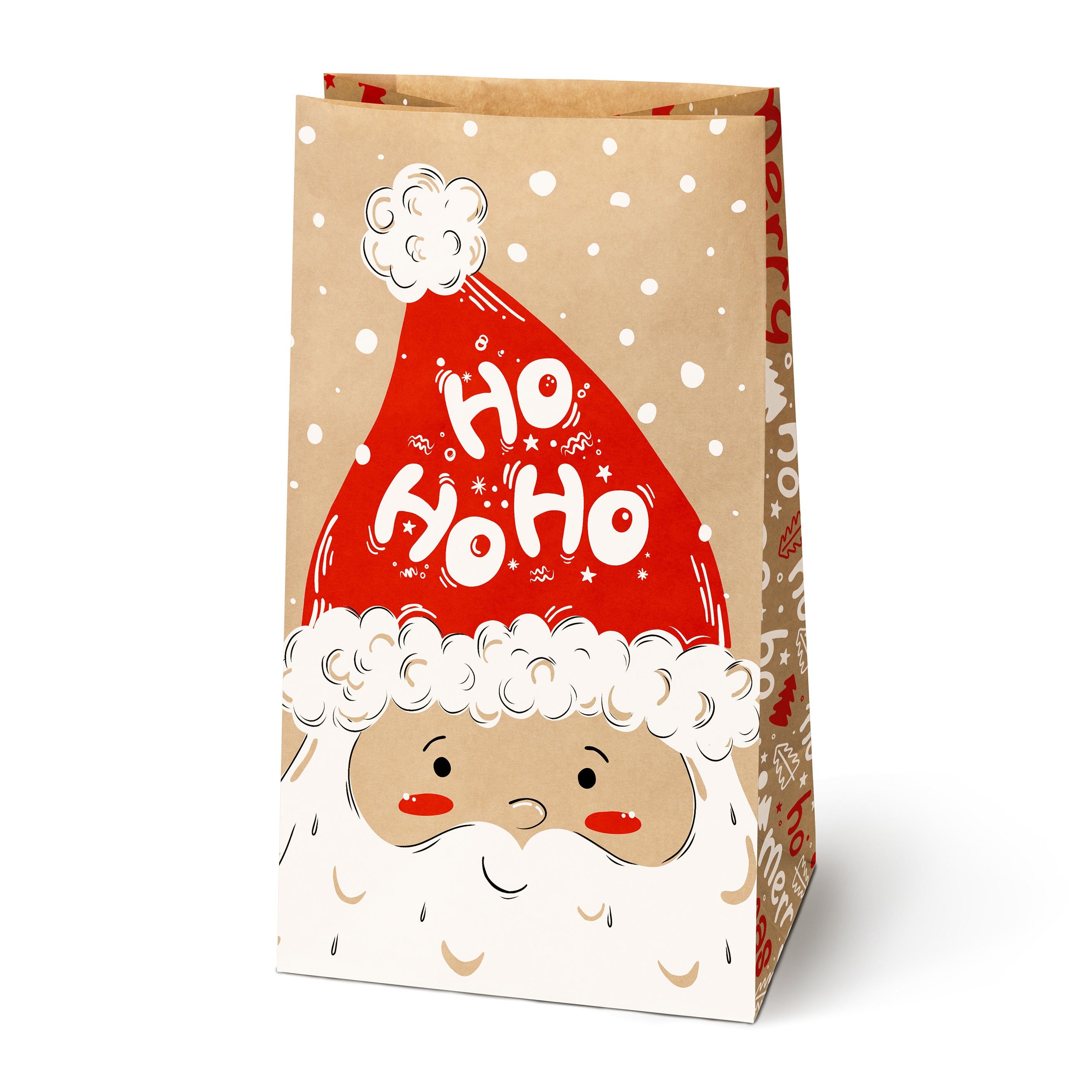 Torba papierowa klockowa brązowa 16x8x27cm Mikołaj