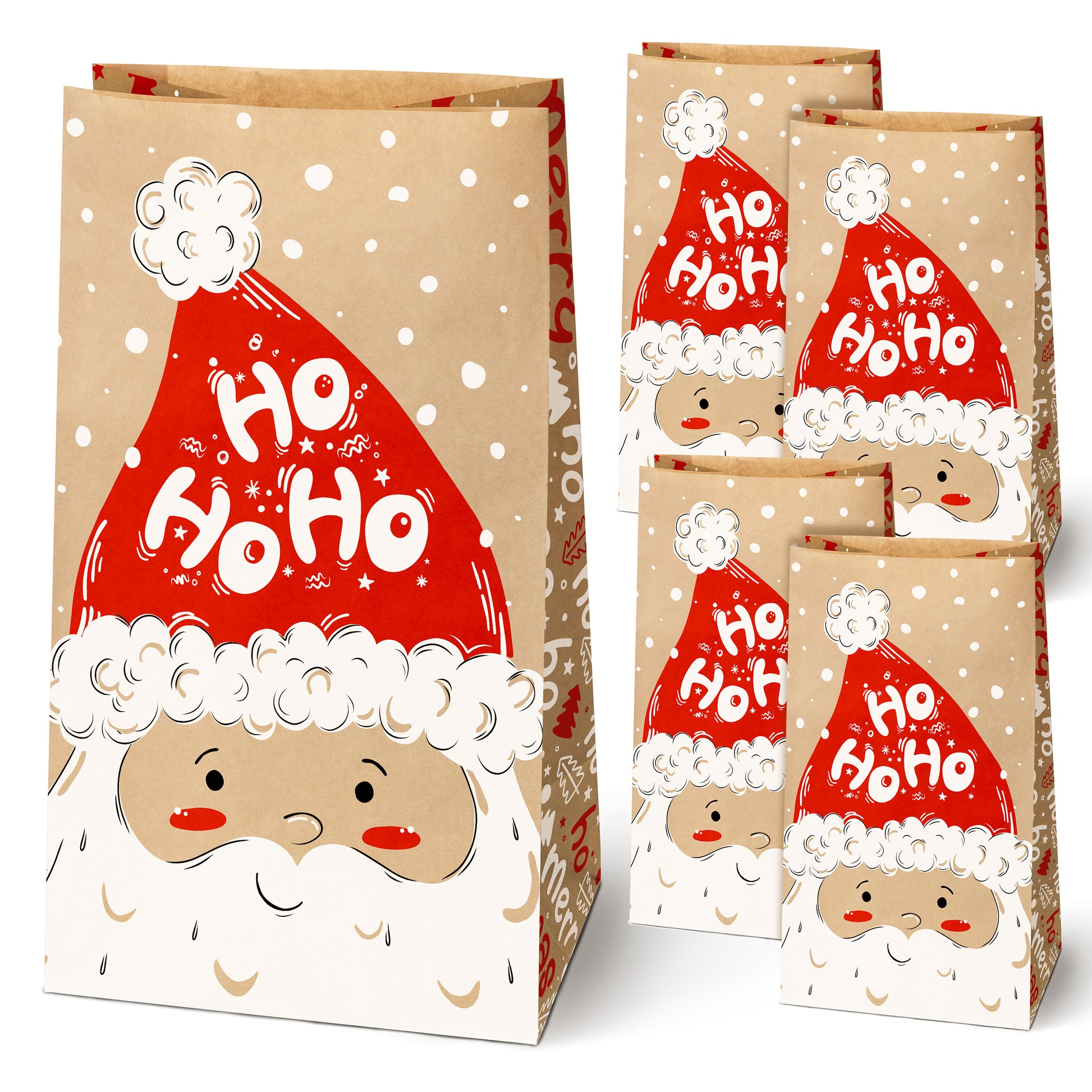 Torba papierowa klockowa brązowa 16x8x27cm Mikołaj