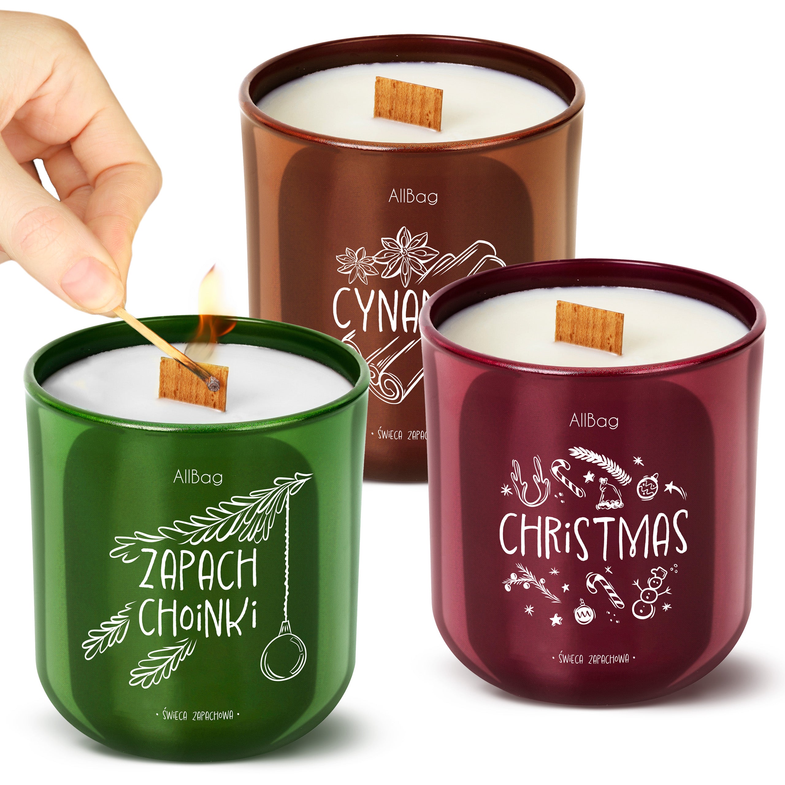 Świece zapachowe zestaw 3 szt.