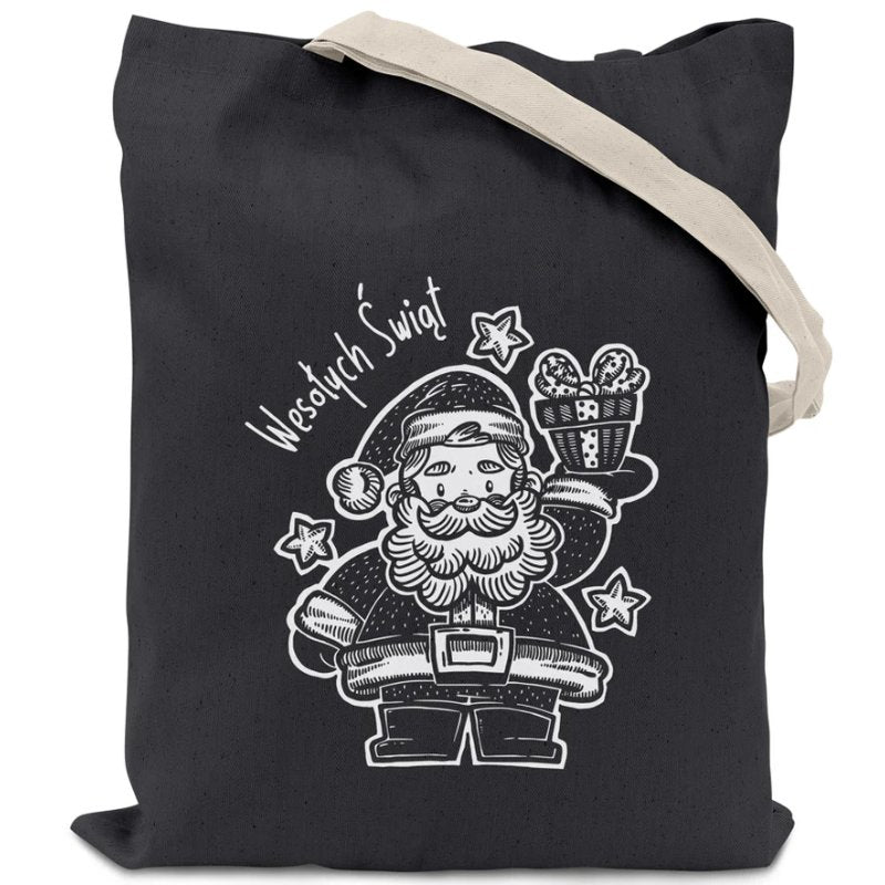 Torba bawełniana 380x420mm ciemno szara Mikołaj