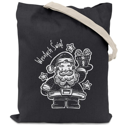 Torba bawełniana 380x420mm ciemno szara Mikołaj