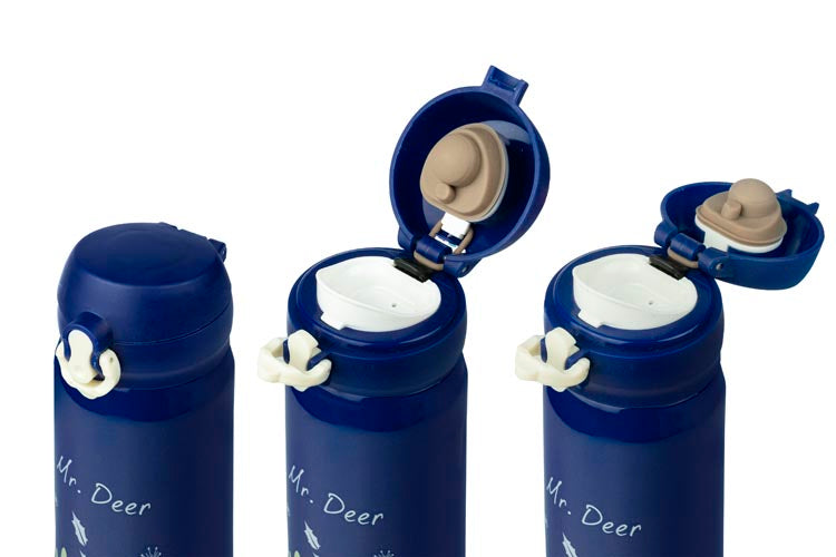 Termos świąteczny granatowy Mr. Deer – z motywem renifera, zimowy design 380 ml