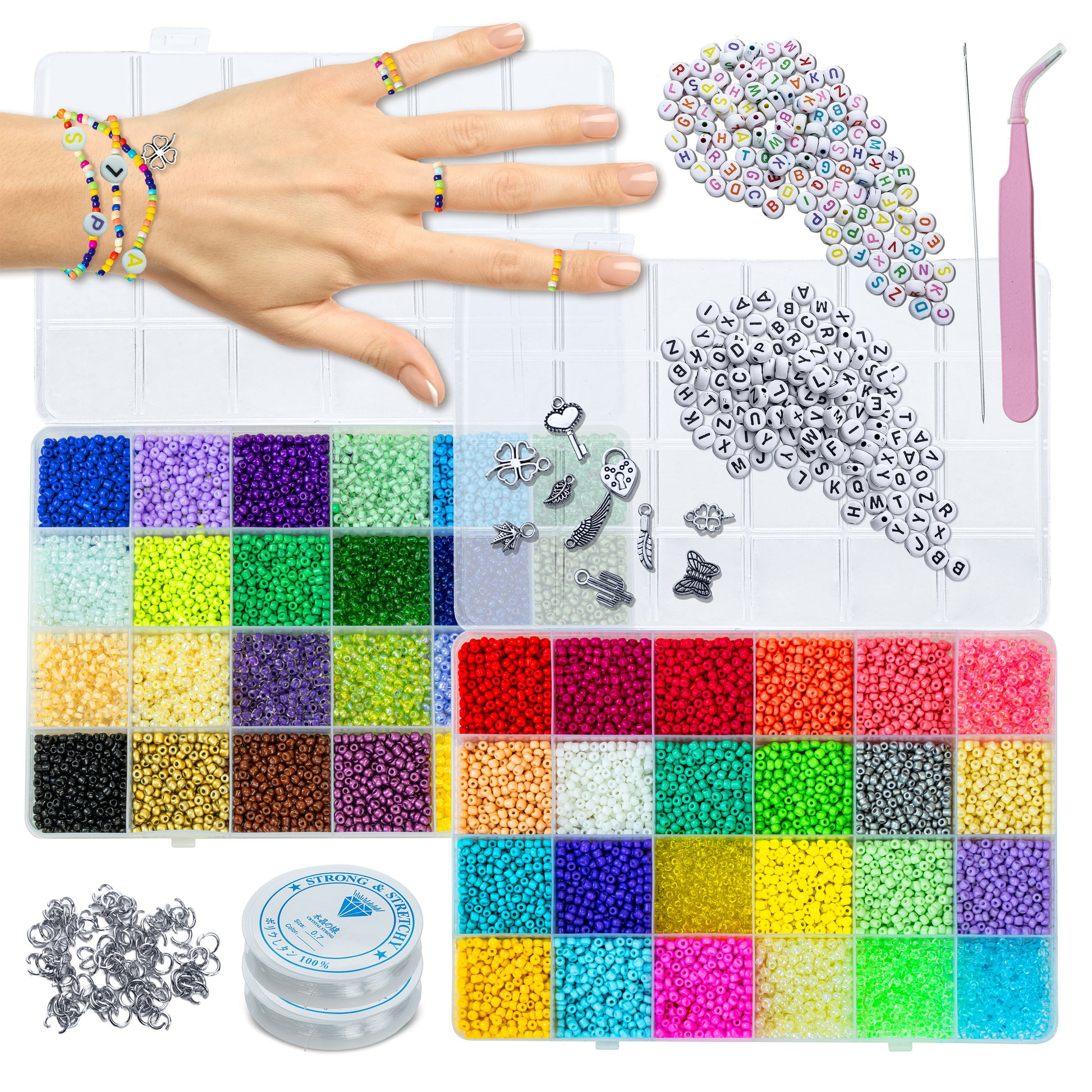 Zestaw do robienia bransoletek DIY – 48 kolorów